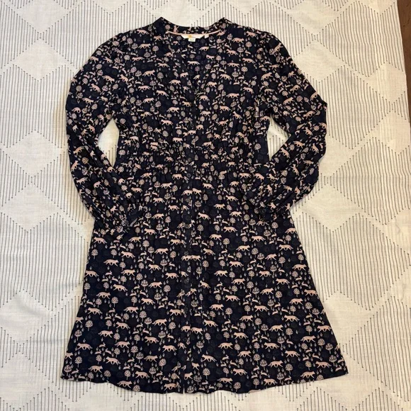 ‼️Sold‼️Boden Navy and Pink Animal Print Dress - Picture 2 of 14